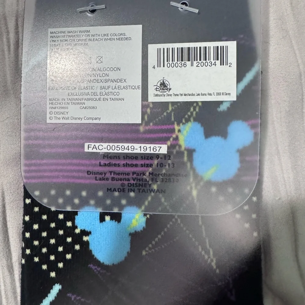 Disney Men's Mickey Mouse Socks - Black, Blue, and Purple